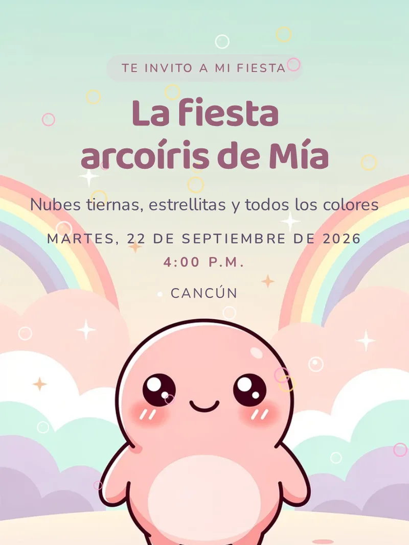 Plantilla Kawaii Arcoíris